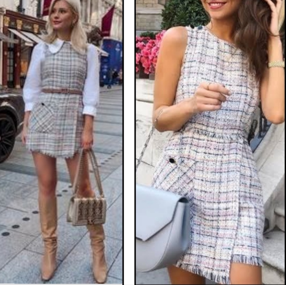 Small ZARA Tweed Romper Dress